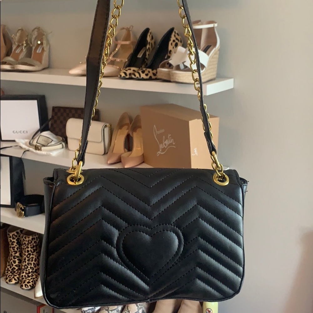 Black and gold purse